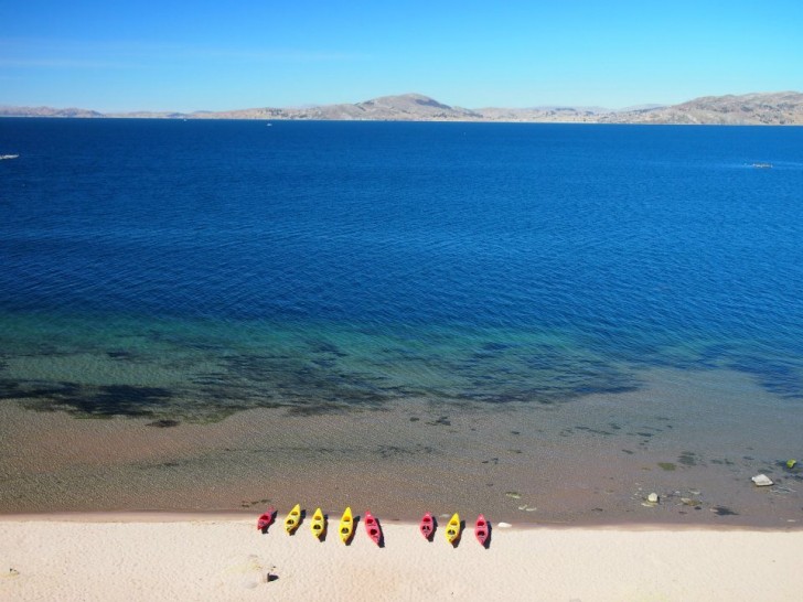 Kayak in Lake Titicaca South America