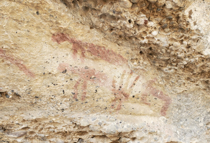Photo of 4,000 year old paintings at Torres Del Paine National Park taken during an Antarctica and Patagonia exploration. 