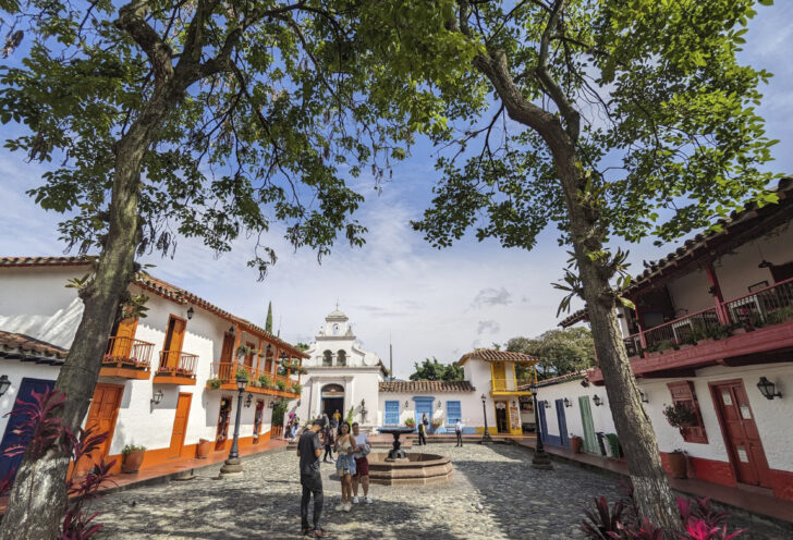 beautiful plaza in Colombia from an adventure in Colombia
