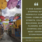 Colorful alleyway and description of Barichara during Knowmad travelers adventure in Colombia