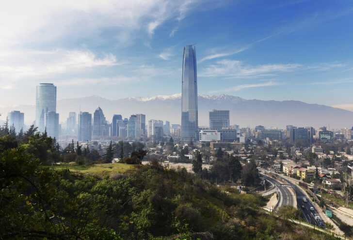 View of Santiago, Chile famous building Costanera Center. Knowmad Adventures advice - What to do in Santiago, Chile in 48 hours.