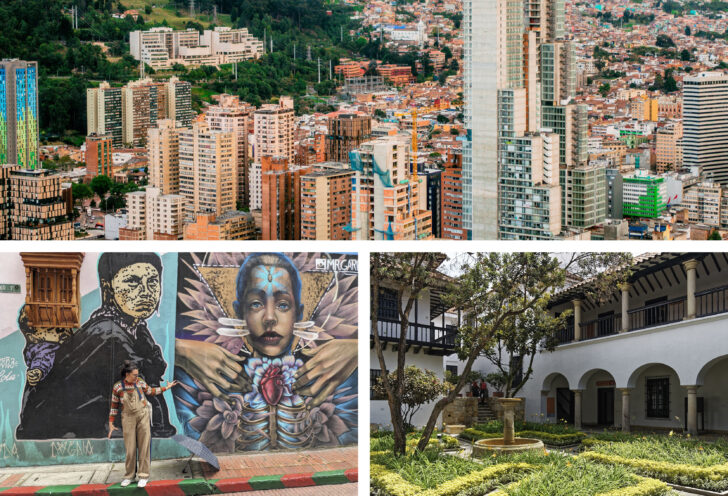 Collage of where to go in Bogotá on a Knowmad Adventures custom trip. 