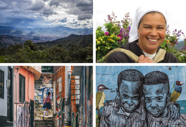 Collage of Medellín, Colombia showcasing the city’s cultural vibrancy.