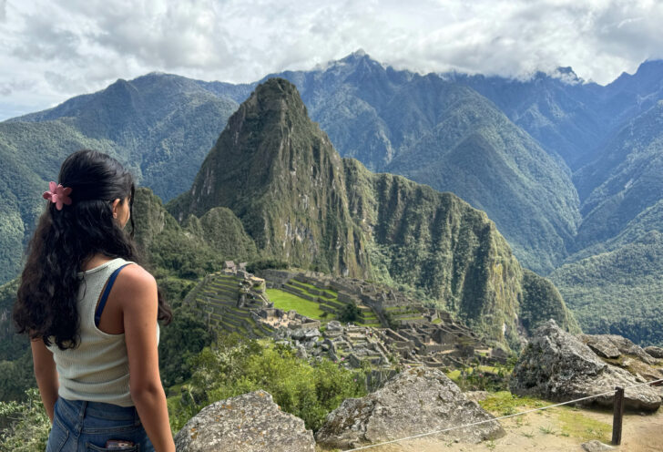 Viewing Machu Picchu in Peru.