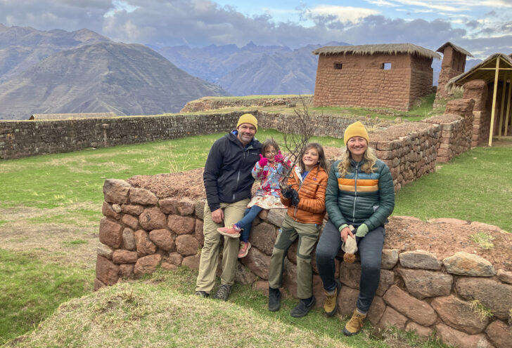 Knowmad Founders Tara and Jordan with their family in Peru.