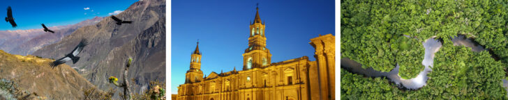 Colca Canyon, Arequipa, and the Amazon jungle. 